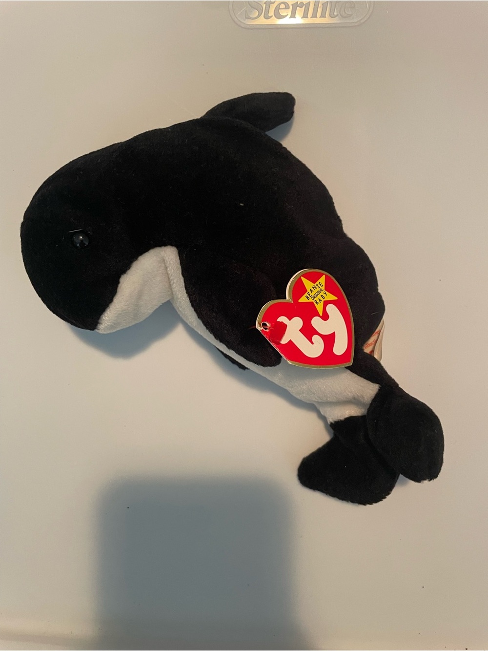 1996 Ty Beanie baby Black and White Waves Orca Whale